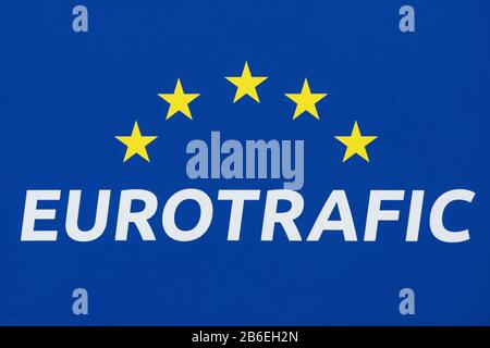 Brzeznik, Pologne. 24 février 2020. Logo Eurotrafic vu à la station-service Total à Brzeznik. Crédit: Karol Serewis/Sopa Images/Zuma Wire/Alay Live News Banque D'Images