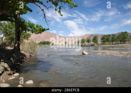 Paysages de la Mongolie, Hovd river Banque D'Images