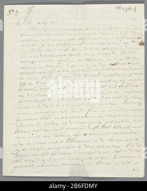 Lettre S K Sybrandi J Scheltema le 21 juin 1813 lettre Manuscrite, est pliée et scellée avec de la cire Où: Un timbre maintenant illisible; pondu pour ouvrir la peinture. Signé; p.2, R. M .: S. K. Sybrandi. Daté; p.2, l.m .: Haarlem Le 21 juin 1813. Signature; filigrane: Bras couronnés avec corne / D & C BLEU. Inscriptions; p.1, lb: No 3 et p.4, m .: The Lord / J. Scheltema / Peace Regter / for / Zaandam / with / a pakje. Fabricant : auteur: SK SybrandiPlaats fabrication: Haarlem Date: 21-Jun-1813 matériau: Encre laquée en papier technique: Pliage / pâte / cachet dimensions: 22.8 cm l. B × 18,9 cm. Subjec Banque D'Images