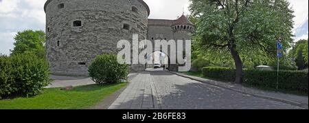 Entrée d'une forteresse, Fat Margaret Tower, Tallinn, Estonie Banque D'Images