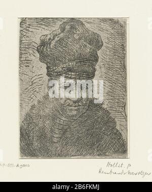 Buste d'un homme avec la casquette polonaise buste d'un homme et du visage, avec moustache, un haut chapeau et des vêtements convertis en fourrure aan. Fabricant : printmaker: Anonyme à imprimer par Jan Georg van Vliet à peindre: Rembrandt van Rijn Lieu de fabrication: Pays-Bas Date: 1630 - 1700 Caractéristiques physiques: Matière de gravure: Technique du papier: Dimensions de gravure: Feuille: H 104 mm × W 80 mm Sujet: Casque (+ vêtements pour hommes) homme adulte (+ vue avant) Banque D'Images