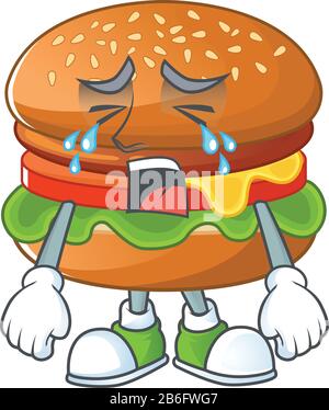 Un motif De personnage de dessin animé de hamburgers Illustration de Vecteur