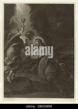 Christ dans le jardin de Gethsemane le Sauveur à Gethsemane (titre objet) Christ prie à Dieu dans le jardin de Gethsemane et a une vision. Ciel nuageux un ange apparaît avec une craie. En arrière-plan sont deux de ses élèves slapen. Fabricant : graveur Charles Howard Hodges à peindre par Peter Paul Rubens (propriété cotée) Lieu de fabrication: Londres Date: 1808 Caractéristiques physiques: Mezzotint matériau: Technique du papier: Mezzotint dimensions: Bord de la plaque: H 595 mm × b 440 mm Sujet: Sommeil; unousnesagonie du Christ: Pour le réconforter un ou plusieurs anges appearacné au Christ avec la calice an Banque D'Images