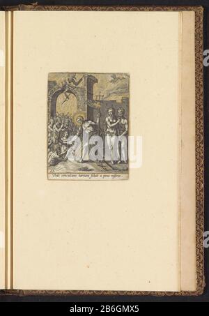 La passion et la résurrection du Christ de l'indulgence de Noël frontalier et des actes du Collaert (objet op de servietitel) Christ descend dans le monde sous-jacent. Partie de la série d'images sur la passion du Christ: Passio et ressusrectio D. N. Iesu Christi. Edita et exfusa ab Ad. Collaert. Dans un album photo avec deux ensembles de 34 et 24 engras respectivement avec des scènes de la vie et de la passion de Christus. Fabricant : printmaker: Adriaen Collaertonwerper: Adriaen Collaert (attribué à) inspiration: Marten de vos (attribué à) éditeur: Adriaen CollaertPlaats fabrication: Antwerp Date: CA. 1580 Banque D'Images