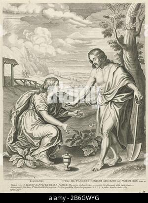 Christ apparaît à Marie Magdalene comme jardinier Après la Rébellion Christ apparaît comme jardinier à Marie Magdalene. Mary Magdalene a quitté BC geknield. Fabricant : printmaker: Adriaen Lommelin (propriété cotée) à la peinture de Peter Paul Rubens (propriété cotée) Lieu de fabrication: Anvers Date: 1673 Caractéristiques physiques: Matériau de la voiture: Technique du papier: Engraa (procédé d'impression) Dimensions: Bord de la plaque: H 481 mm × W 368 mm Objet: Marie Magdalene s'agenouillant devant Christ, qui est généralement représentée comme jardinier avec un comment et / ou un chat; 'Noli me tangere' Banque D'Images