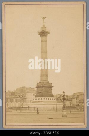 Colonne de juillet En Place de la Bastille à Paris Colonne de juillet En Place de la Bastille à Paris Type de bien: Cabinet photo Numéro de l'article: RP-F 1996-49 Inscriptions / marques: Inscription verso, manuscrit: 'Motorcade la JUILLIET Place de la Bastille'opschrift, verso imprimé: Compagnie photographique Debitte & Hervé 170, rue de Rivoli, Paris' Fabricant : Photographe: Compagnie photographique Debitte & Hervé (faux pour) Lieu de fabrication: Place de la Bastille Date: CA. 1865 - ca. 1875 matériau: Carton de papier technique: Albumen dimensions de l'impression: Photo: H 150 mm × W 100 mm Objet: Banque D'Images