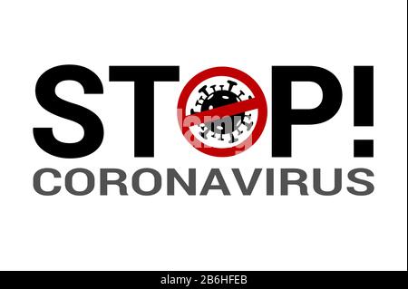 Vecteur de coronavirus. Symbole du virus Corona. Pictogramme d'éducation. Microbe d'illustration. Signe stop Covid-19. Ncov-19 bactéries. Infection virale. Illustration de Vecteur