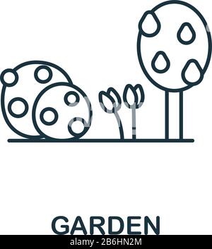 Icône jardin. Elément de ligne simple symbole jardin pour les modèles, la conception Web et les infographies Illustration de Vecteur