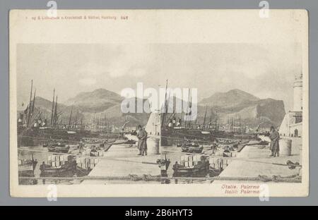Port De Palerme Italie. Palermo / Italie: Palermo (title object) Type d'objet: Stéréo photo carte postale d'impression photomécanique Numéro d'objet: RP-F-F11390 Inscriptions / marques: Numéro, recto, imprimé, '868'opschrift, verso, imprimé,' Postcard [...] 'Manufacture Vervaardiger : photographe: Anoniemichécléconstructeur et maison d'édition: Hamburg Nackmaker: Hambourg Date: 1889 - 1905 matériau: Technique du papier: Mesures de la pression lumineuse: Feuille: H 88 mm × b 141 mm Objet: Port où: Banque D'Images