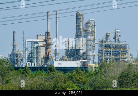 Raffinerie TOTAL, Leuna, Sachsen-Anhalt, Allemagne Banque D'Images