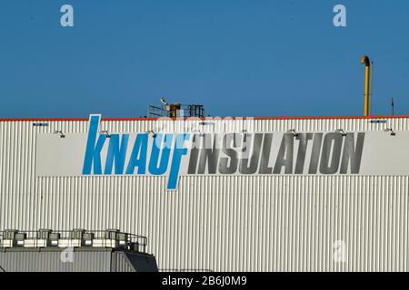 Knauf Insulation, Bernburg, Sachsen-Anhalt, Allemagne Banque D'Images