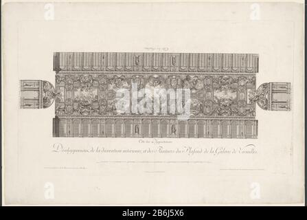 Les peintures au plafond dans la Grande Galerie de Versailles, à la liste Charles le Brun (No 1) Les peintures au plafond dans la Grande Galerie de Versailles, à Charles le Brun: Aperçu (no 1) Type de propriété: Numéro d'article de l'image: RP-P-OB-73.244 Caractéristiques physiques: Gravure et engrame matériel: Technique du papier: Gravure Banque D'Images
