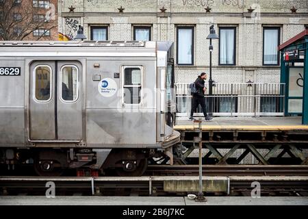 New York borough Brooklyn Marcy Avenue MTA station de métro Banque D'Images