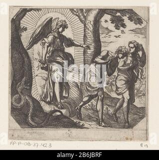 L'Expulsion du Paradis La Création (titre de la série) un ange avec un lourd flamboyant expulse Adam et Eve du paradis. Adam et Eve cachent leur naakapartheid. Fabricant : printmaker Antonio Tempesta à concevoir: Rafael À imprimer par: Nicolaes de Bruyn à concevoir: Maerten la fabrication de VosPlaats: Printmaker Rome à concevoir: Vatican Date: 1565 - 1630 Caractéristiques physiques: Matière de gravure: Technique du papier: Gravure Dimensions : feuille: H 110 mm (bord de la plaque de coupe interne.) b × 126 mm (bord de la plaque de coupe interne.) Remarques Cette impression fait partie d'une série de douze impressions de création. Les impressions sont en partie sur les des Banque D'Images
