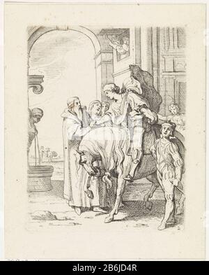 Le fils prodigue dit au revoir À sa Parabole de père du fils prodigal (titre de série) le fils prodigal dit au revoir à son père. Il secoue sa main de son cheval. En arrière-plan un poort. Fabricant : printmaker: Theodoor van Thuldenaar propre design: Theodoor van ThuldenPlaats fabrication: Anvers Date: 1616 - 1669 Caractéristiques physiques: Gravure et engrava matière: Papier technique: Gravure / engraflage (impression) Dimensions: Bord de la plaque: H 129 mm × b 101 mm Objet: Départ et départ du prodigson Banque D'Images