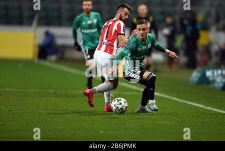 Varsovie, Pologne, le 29 février 2020: Jeu de football polonais de la Top League Ekstraklasa entre Legia Warszawa et Cracovie: Banque D'Images