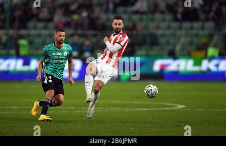 Varsovie, Pologne, le 29 février 2020: Jeu de football polonais de la Top League Ekstraklasa entre Legia Warszawa et Cracovie: Banque D'Images