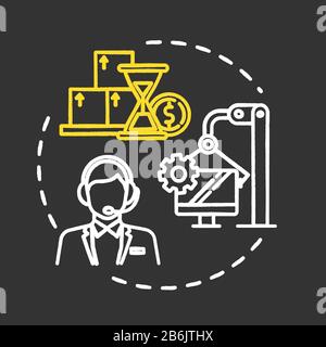 Processus internes craie l'icône de concept de couleur RVB. Obtenez de l'aide. Fonctionnement du système. L'attraction du client. Acquérir des clients. Idée d'optimisation. Vecteur Illustration de Vecteur