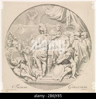 Mort d'Alexandre le Grand Fatum Graecorum (titre objet) Représentation biblique, mythologique et allégorique (titre de la série) ronde. Alexandre le Grand sur son lit de mort, entouré de ses soldats pour pleurer sa mort. Le tirage est perdu à un bas-relief du Lairesse Gérard et fait partie d'une série avec des voorstellingen bibliques, mythologiques et allégoriques. Fabricant : fabricant d'impression: Johannes Glauber (indiqué sur l'objet) à dessin de: Gerard de Lairesse (inscrit sur la liste des objets ) à peindre par Gerard de Lairesse (bâtiment classé) Editeur: Leonard Schenk (propriété cotée) Lieu de fabrication: Banque D'Images