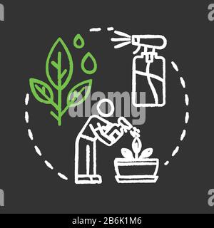 Augmenter l'humidité craie icône de concept de couleur RVB. Les fleurs intérieures sont préoccupantes. Les plantes ménagères s'en occupent. Idée d'entretien de l'humidité. Tableau de surveillance isolé vectoriel Illustration de Vecteur