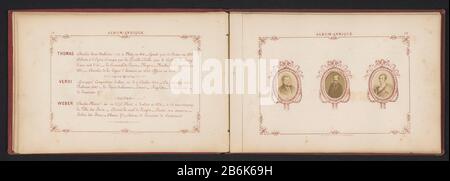 Trois reproductions de photos illustrant des portraits de Ambroise Thomas, Giuseppe Verdi et Carl Maria von Weber Trois reproductions de photos représentant des portraits de Ambroise Thomas, Giuseppe Verdi et Carl Maria von Weber Type de bien: Photo reproduction de page Numéro d'article: RP-F 2001-7-147-7 Fabricant : Photographe: Antoine René Trinquartnaar dessin: Anonyme à photo par: Fabrication anonyme: France Date: CA. 1858 - ca. 1868 matériau: Papier technique: Imprimé / albumen dimensions: Page: H 150 mm × W 227 mm Objet: Compositeur: Ambroise ThomasGiuseppe Verdi Carl Maria von Weber Banque D'Images