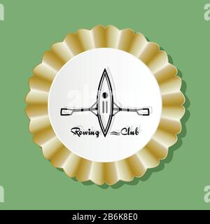 Logo noir pour l'aviron sur fond blanc Illustration de Vecteur