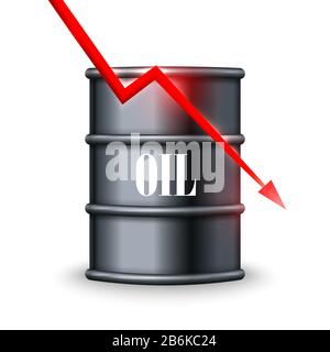 Baisse du prix du pétrole. Illustration vectorielle Illustration de Vecteur