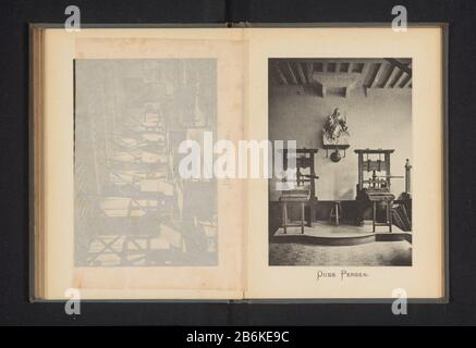 Presses à imprimer dans la maison d'impression de Christopher Plantin anciennes presses (objet titre) presses à imprimer dans la maison d'impression de Christopher Plantin anciennes presses (objet titre) Type de bien: Page d'impression photomécanique Numéro d'article: RP-F 2001-7-1341-12 Fabricant : créateur Joseph Maes: Dating CA. 1881 - ou 1886 matériau: Technique du papier: Dimensions de la pression légère: Image: H 160 mm × W 110 mmToelichtPrent sur la troisième page non numérotée après la page 128. Objet: Presse à imprimer Banque D'Images