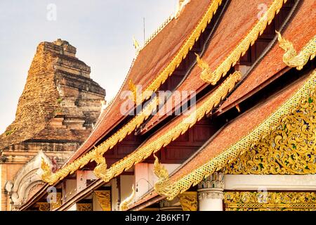 Wat Chedi Luang, Chiang Mai, Thaïlande, Banque D'Images