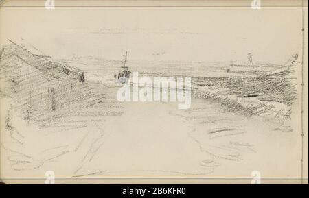 Duinlandschap Dunes Type de bien: Croquis Fiche de l'article Numéro: RP-T-1959-449-22 (V) Description: Dunes. Feuille 22 verso d'un croquis avec 34 bladen. Fabricant : artiste: Johan Antonie de Jonge Lieu de fabrication: South Holland (possible) Date: 1881 - 1927 Caractéristiques physiques: Craie noire, gedoezeld matériel: Craie technique: DoezelenToelichtRecto no voorstelling. Objet: Côte dune Banque D'Images