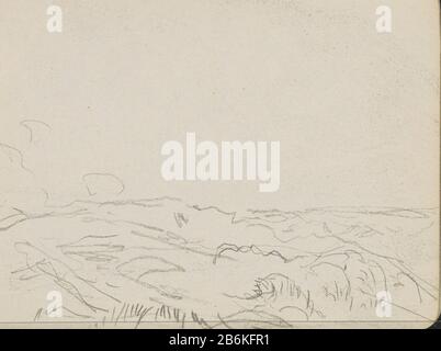 Duinlandschap Dunes Type de bien: Croquis Fiche de l'article Numéro: RP-T-1959-454-5 (V) Description: Dunes. Feuille 5 verso d'un croquis avec 33 bladen. Fabricant : artiste: Johan Antonie de Jonge Lieu de fabrication: South Holland (possible) Date: 1884 - 1927 Caractéristiques physiques: Noir craie matière: Papier Sujet craie: Dune Coast Banque D'Images