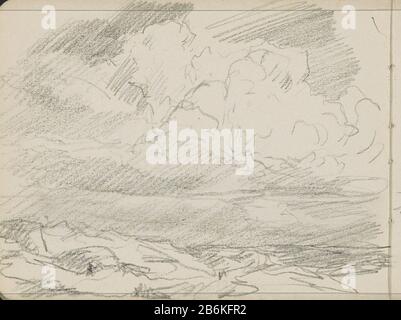 Duinlandschap Dunes Type de bien: Croquis Fiche de l'article Numéro: RP-T-1959-454-6 (R) Description: Dunes. Page 6 recto d'un croquis avec 33 bladen. Fabricant : artiste: Johan Antonie de Jonge Lieu de fabrication: South Holland (possible) Date: 1884 - 1927 Caractéristiques physiques: Craie noire, gedoezeld matériau: Craie de papier technique: Doezelen Sujet: Dune Coast Banque D'Images