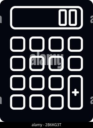 Icône glyphe noir de la calculatrice de poche. Calcul mathématique. Comptage rapide. Gadget électronique. Comptabilité. Finances. Appareil mobile. Symbole silhouette Illustration de Vecteur