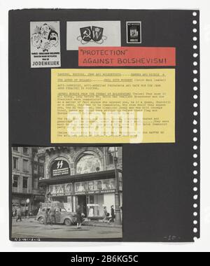 Collage de photos de propagande allemande et livre Les caméras cachées (titre de série) À L'Étage: Trois copies de photos de propagande anti-juives / bolchevik. Ci-dessous: Photo de l'un des bureaux du SS Où: Les Néerlandais pourraient s'inscrire pour le Waffen SS. : SS Ersatzkommando Pays-Bas. Nebenstelle Amsterdam Manufacture Créateur: Créateur: Fabrication anonyme: Amsterdam Date: Mai 1940 - 1945 matériau: Papier plastique technique: Fotografie Objet: Second monde Quand: 1939 - 1945 Banque D'Images
