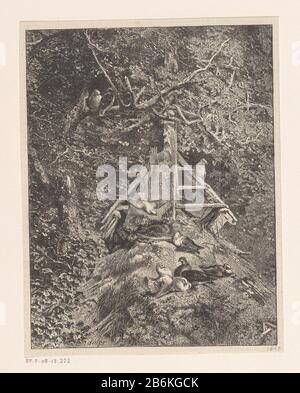 Duiventil Le pigeon Pigeons Tille pigeon type d'objet: Illustration photo Numéro d'article: RP-P-OB-13.222 Inscriptions / marques: Marque du collectionneur, verso, estampillé: Lugt 2228 Fabricant: Printmaker Karl Bodmer (propriété listée) Lieu de fabrication: Barbizon Date: 1869 Caractéristiques physiques : zincographie; texte sur verso matière: Technique: 198 mm × H 153 b mmToelichtingPrent dérivé de : l'illustration 50 (1869), p. 381. Ce tirage est également utilisé dans: Gauthier, Théophile. La nature chez elle. Paris : A. Marc, 1870. Sujet: Colombes, pigeon-cote Banque D'Images