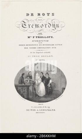 Une cérémonie de mariage avec des témoins Page de titre pour Mme F Trolope, Le Tremblement Dijn rock UN intérieur d'église met une mariée, en présence de son mari, un spirituel et témoin sa signature sous l'huwelijksakte. Fabricant : printmaker: Haatje Pieters Oosterhuis (propriété cotée) conçu par: Haatje Pieters Oosterhuis (bâtiment classé) imprimante: Hilmar Johannes Backer (bâtiment classé) éditeur: Veuve Adriaan Pietersz. Loosjes (indiqué sur l'objet) Lieu de fabrication: Print maker: Netherlands To design: The Netherlands Printer: Dordrecht Publisher: Haarlem Date: 1836 Caractéristiques physiques Banque D'Images