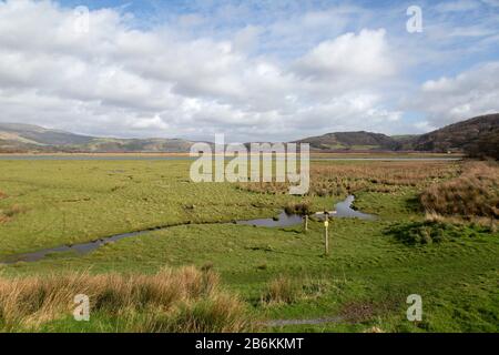 L'estuaire de la rivière Dovey et une partie de la réserve naturelle de la RSPB à Ynys-Hir près de Machynlleth, sur la côte ouest du pays de Galles. Banque D'Images