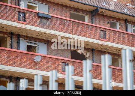 Bâtiment abandonné du conseil autour de Walworth dans le sud-est de Londres Banque D'Images