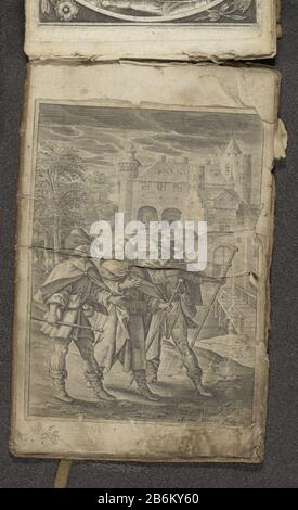 Emmaus Passion of Christ (titre de la série) Type de bien: Imprimer wrapper Numéro d'article: RP-P-2012-79-134Catalogusreferentie: Holllstein Dutch 203-1 (4) Description: Deux disciples sur la route d'Emmaus. En chemin ils viennent au Christ, qui ne les reconnaît pas. Ils courent beaucoup avec lui. Les trois hommes sont habillés comme pèlerins. Dans l'arrière-plan du château se trouve le repas présenté à Emmaus. Christ est assis à une table avec deux disciples. Il a reconnu qu'il bénit le pain. L'impression fait partie d'un album. Fabricant : printmaker Antonie Who: Rix (II) (bâtiment classé) à concevoir: Maerten les VosPlaats Banque D'Images