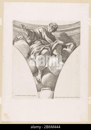 Evangelist met boek en veer Schilderingen in de Cappella Buongiovanni (serietitel) Evangelist met boek en veerSchilderingen in de Cappella Buongiovanni (serietitel) Type d'objet : prent Objectnummer: RP-P-OB-38.623Catalogentie: The Bartsch / Bartsiongsch's Mark: Giovanni Lanfranco (vermeld op object)uitgever: Giovanni Giacomo de'Rossi (vermeld op object)Plaats fabriquent: Prentmaker: Italiënaar schildering van: Romeuitgever: Rome Dating: CA. 1632 - env. 168 Banque D'Images