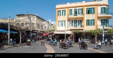 Les Gens De La Rue, Nahalat Binyamin Street, White City, Tel Aviv, Israël Banque D'Images
