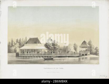 Feesttente bij de Vink, 1855 Vauxhall op de Vink (objet titel op) Academia te Leiden in juni 1855 (servietitel) Marquee Waterfront à Finch. Une partie d'une série de six assiettes des festivités organisent le cheval par les étudiants de Leiden à la célébration de la 280ème Dies Natalis de l'Université de Leiden, 11-13 juin 1855. Fabricant : printmaker: Carel Christiaan Antony Load (bâtiment classé) pour le dessin : Tieleman Cato Tannage (indiqué sur l'objet) bouton: P. Blommers (Steendrukkerij de) (montré sur l'objet) éditeur: HR Fracture (bâtiment répertorié) Éditeur: JAC Hazenberg Cs. Fabrication de son Place: Prin Banque D'Images