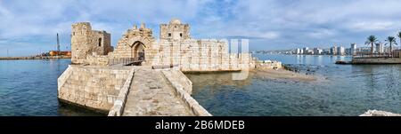 Château De La Mer De Sidon, Château De La Mer De Crusaders, Sidon, Liban Banque D'Images