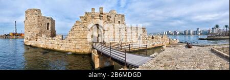 Château De La Mer De Sidon, Château De La Mer De Crusaders, Sidon, Liban Banque D'Images