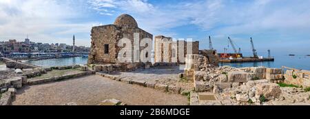 Château De La Mer De Sidon, Château De La Mer De Crusaders, Sidon, Liban Banque D'Images