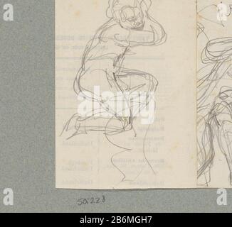 Figuurstue Figure Etude Type d'objet: Dessin Numéro d'objet: RP-T-1950-228 Fabricant: Dessinateur: August Allebé Dating: 1848 - 1927 Caractéristiques physiques: Crayon: Papier crayon Dimensions: H 90 mm × b 65 mm Banque D'Images