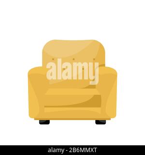 Fauteuil de salon jaune à dessin animé. Illustration vectorielle Illustration de Vecteur