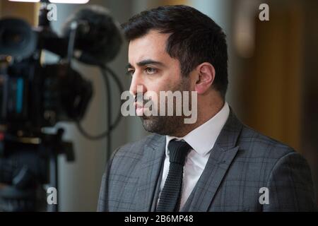 Édimbourg, Royaume-Uni. 11 mars 2020. Photo : Humza Yousaf Msp - Ministre Du Cabinet De La Justice, Parti National Écossais (Snp). Scènes de l'intérieur du Parlement écossais. Crédit : Colin Fisher/Alay Live News Banque D'Images