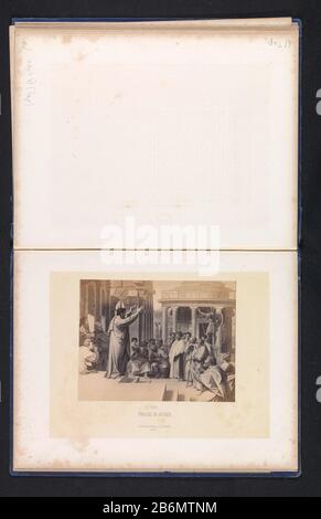 Photo reproduction d'une photo en carton pour une tapisserie de Raphaël, représentant la prédication de Paul à Athènes Rafael, Paul à Athènes (titre objet) Type de propriété: Photo reproduction page Numéro d'article: RP-F-2001-7 -762B-7 Fabricant : Photographe: Gustav Schauer (propriété cotée) à imprimer par: Anonyme au dessin: Raphael (bâtiment classé) éditeur: Gustav Schauer (propriété cotée) Lieu de fabrication: Berlin Date: Vers 1851 - ou pour 1861 matériau : technique du papier: Albumen dimensions imprimées: Photo: H 139 mm × W 180 mmTroelichtingFoto recto page 35. Sujet: Paul à Athènes: Sur l'Areopagus h Banque D'Images