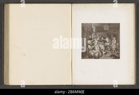 Fotoreproductie van een prent naar een schilderij, voorstellende een interieur met een familie aan tafel photo reproduction d'une photo dans une peinture, représentant un intérieur avec une famille à la table Type d'objet: Impression photomécanique page reproduction d'impression Numéro d'article: RP-F 2001-7-32-21 Fabricant: Créateur: Anonyme à imprimer par: Anonyme à la peinture par Jan Havicksz. Pierre Datée: CA. 1859 - devant ou à l'avant 1869 matériau: Technique du papier: Woodburytypie Dimensions: Photo: H 119 mm × W 127 mm Objet: Intérieur  représentation d'une personne en train de jouer à l'instrument à cordes (fauté) Banque D'Images